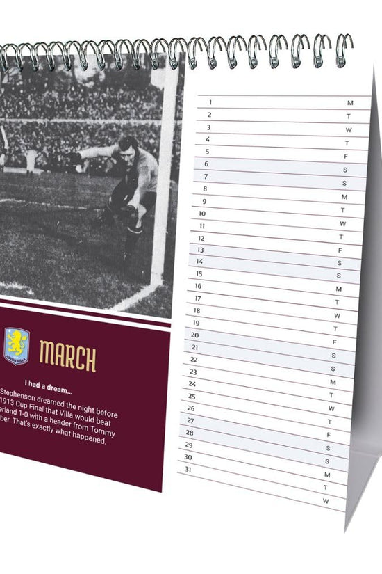 Aston Villa FC Desktop Calendar 2027