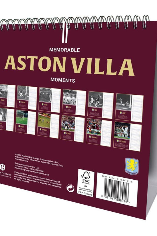 Aston Villa FC Desktop Calendar 2027