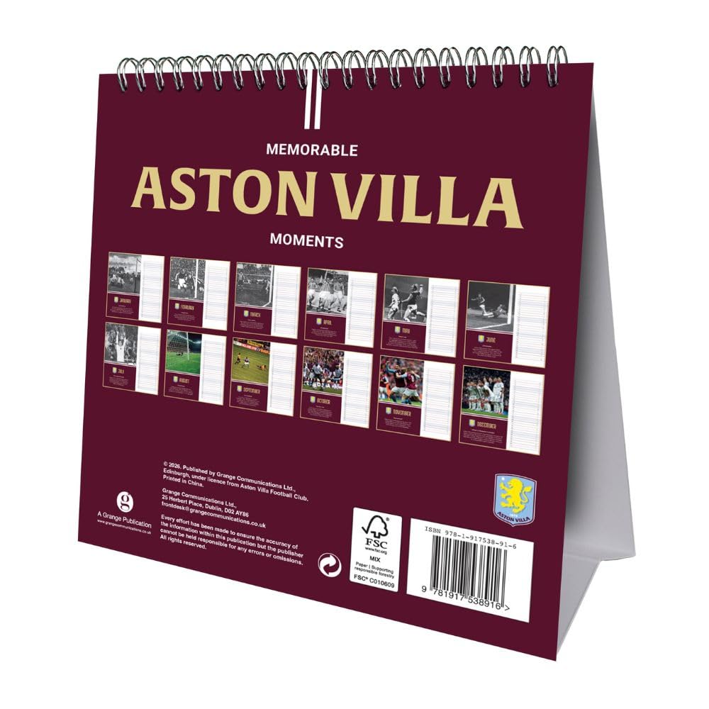 Aston Villa FC Desktop Calendar 2027