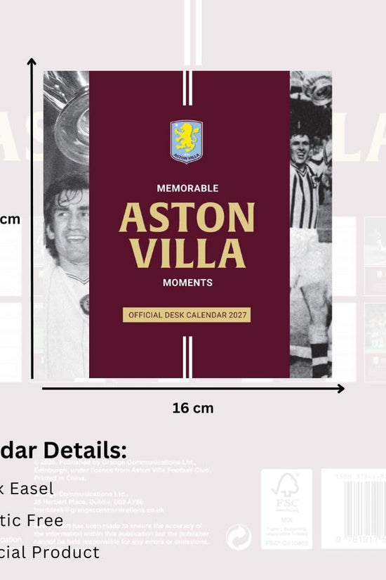Aston Villa FC Desktop Calendar 2027