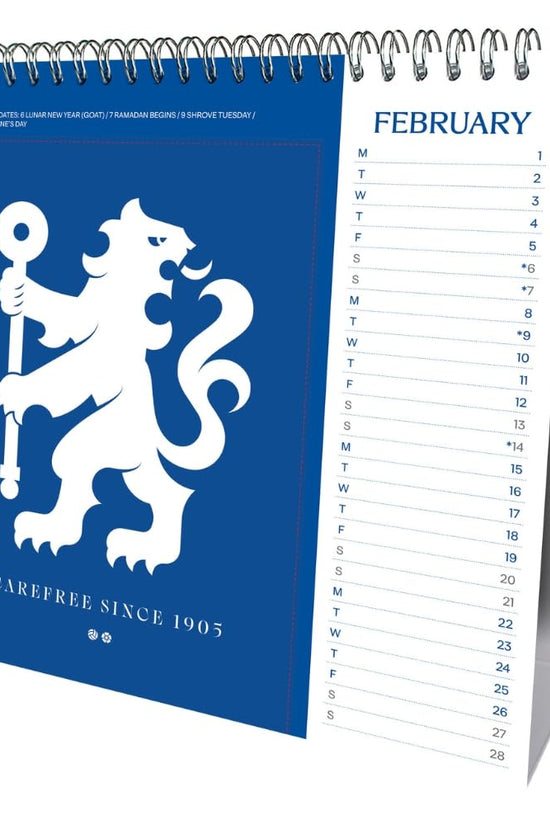 Chelsea FC Desktop Calendar 2027