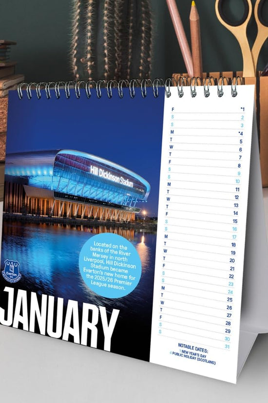 Everton FC Desktop Calendar 2027