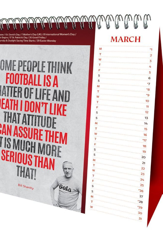Liverpool FC Desktop Calendar 2027