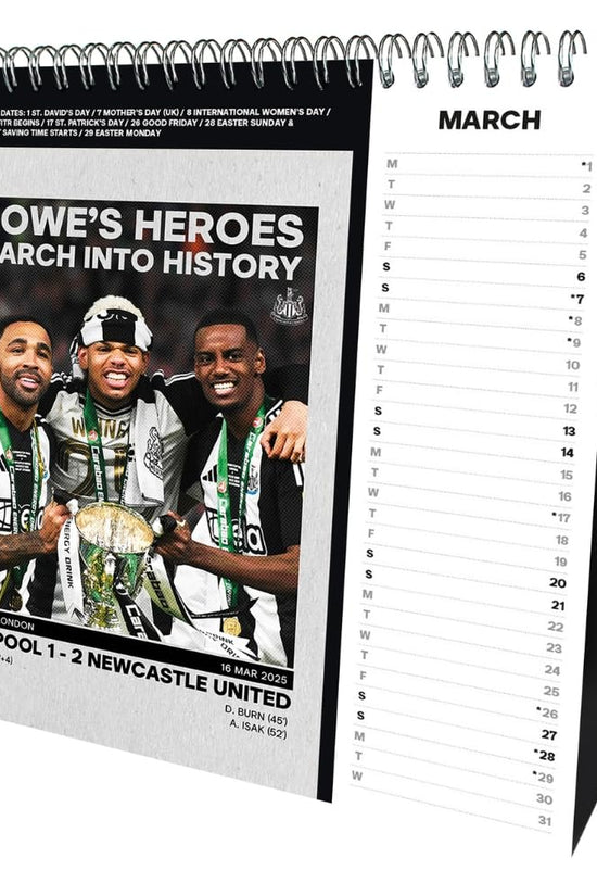 Newcastle United FC Desktop Calendar 2027