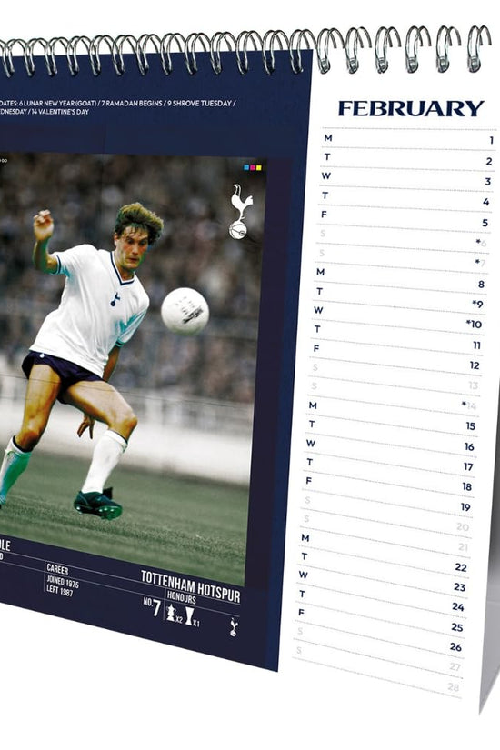 Tottenham Hotspur FC Desktop Calendar 2027