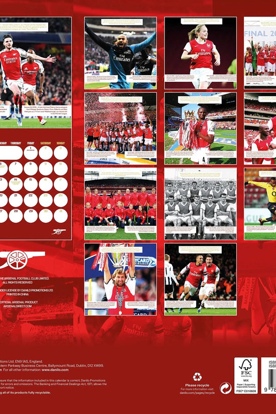 Arsenal FC Legends Square Calendar 2027