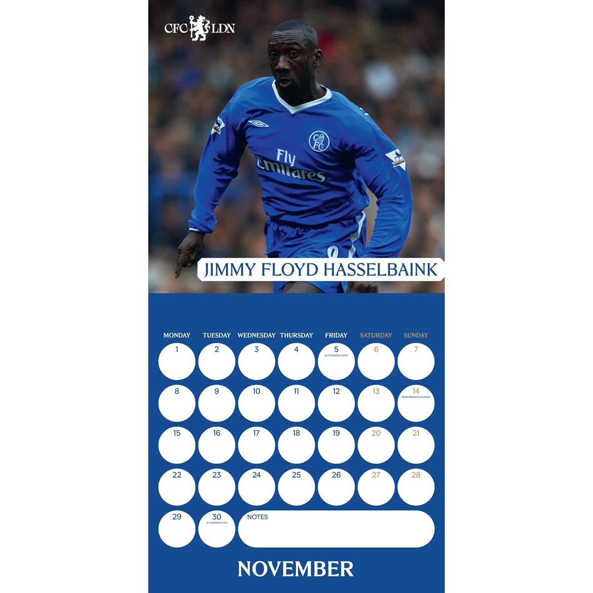 Chelsea FC Legends Square Calendar 2027