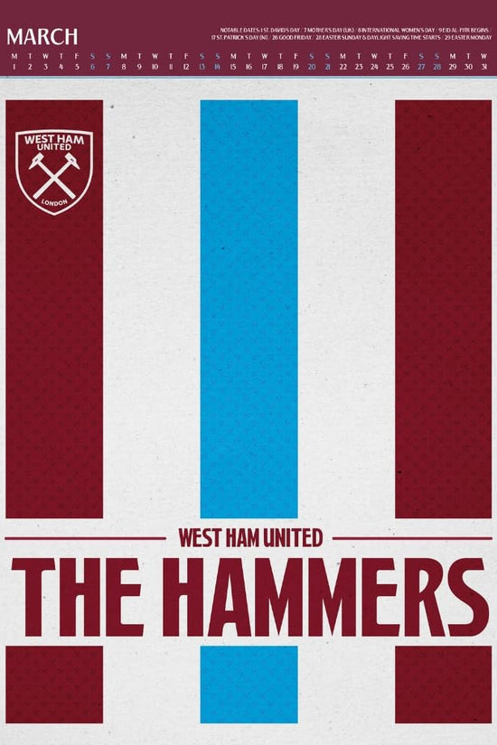 West Ham United FC Deluxe Calendar 2027