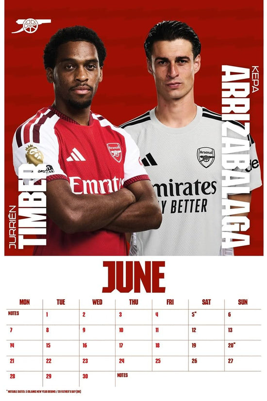 Arsenal FC A3 Calendar 2027