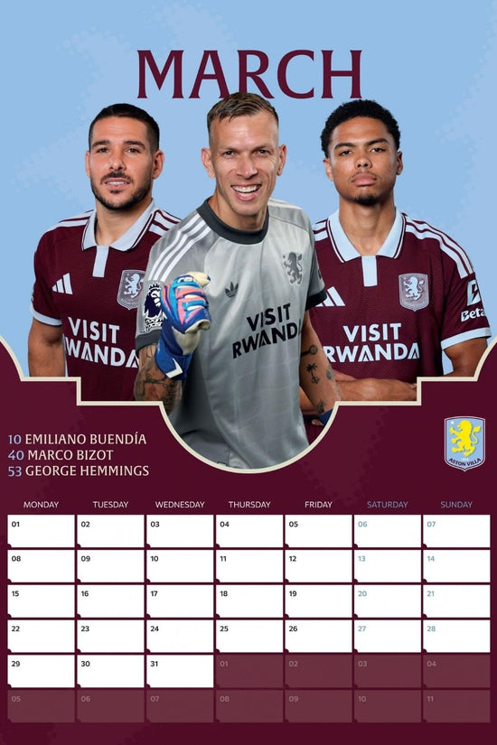 Aston Villa FC A3 Calendar 2027