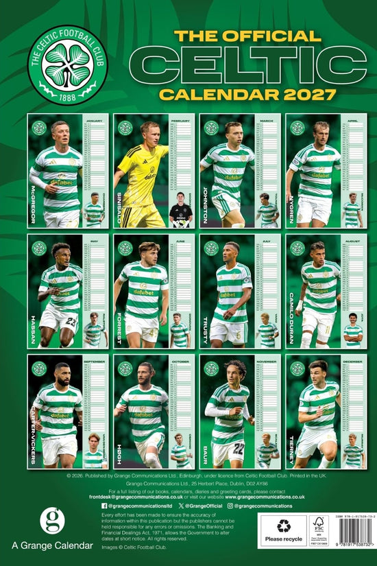 Celtic FC A3 Calendar 2027