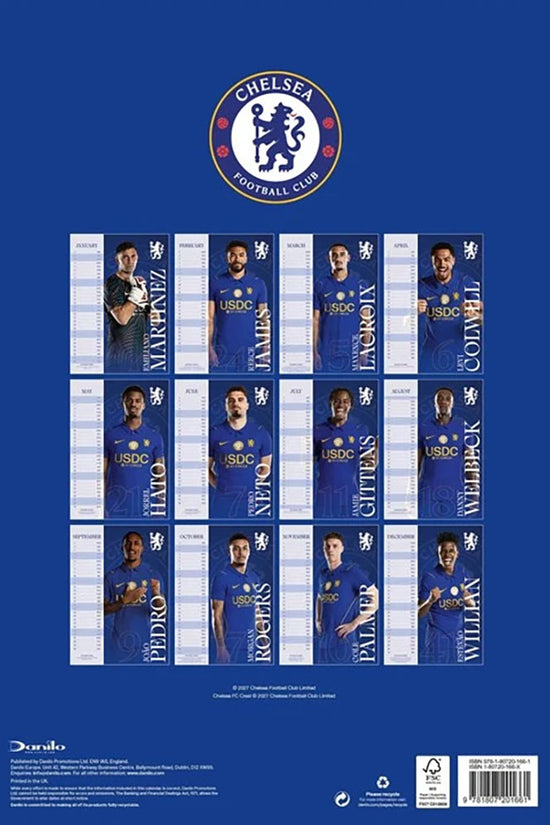 Chelsea FC A3 Calendar 2027