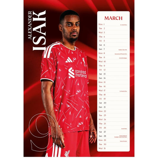 Liverpool FC A3 Calendar 2027