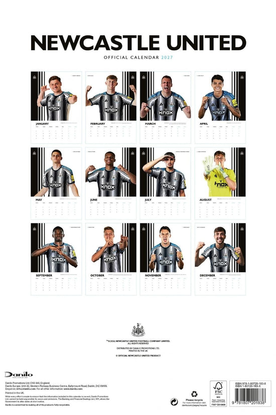 Newcastle United FC A3 Calendar 2027