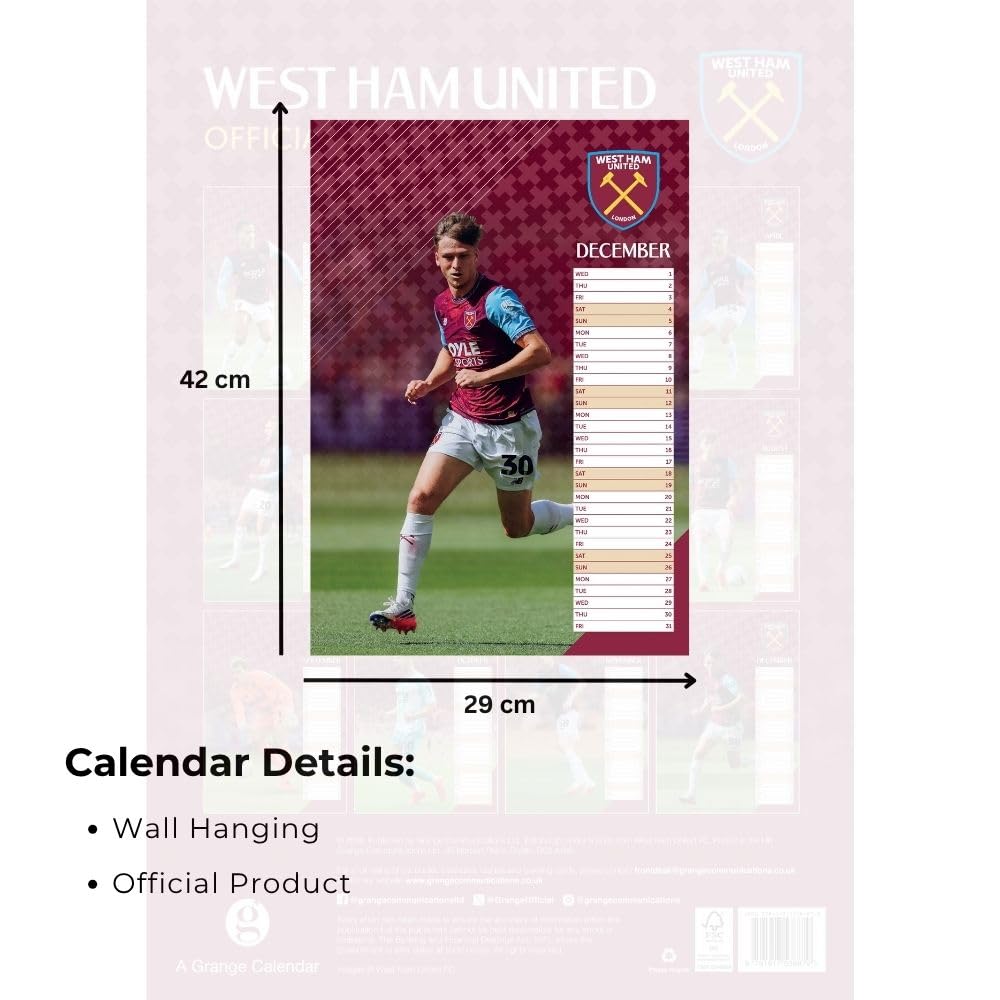 West Ham United FC A3 Calendar 2027