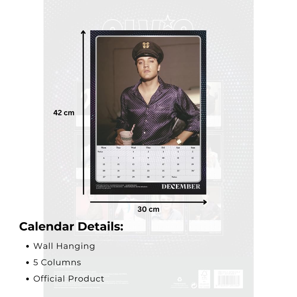 Elvis A3 Calendar 2027