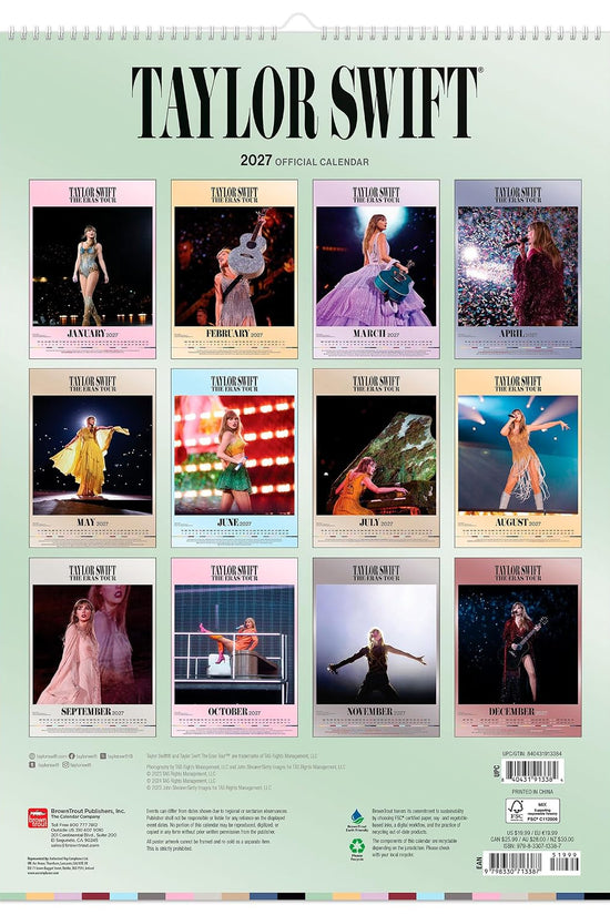 Taylor Swift A3 Calendar 2027