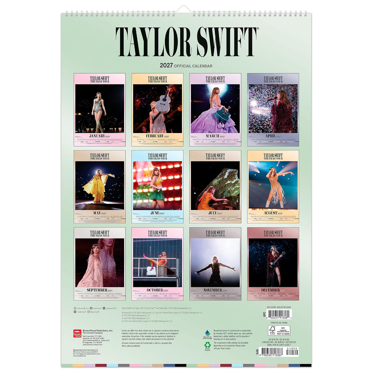 Taylor Swift A3 Calendar 2027
