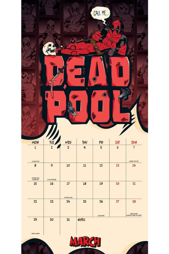 Deadpool Square Calendar 2027