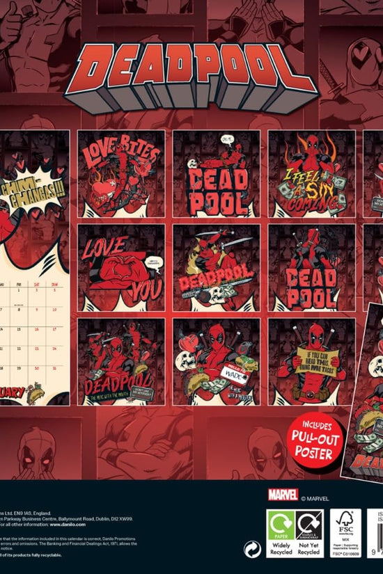 Deadpool Square Calendar 2027