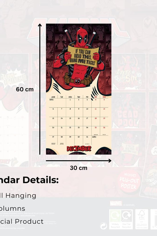 Deadpool Square Calendar 2027