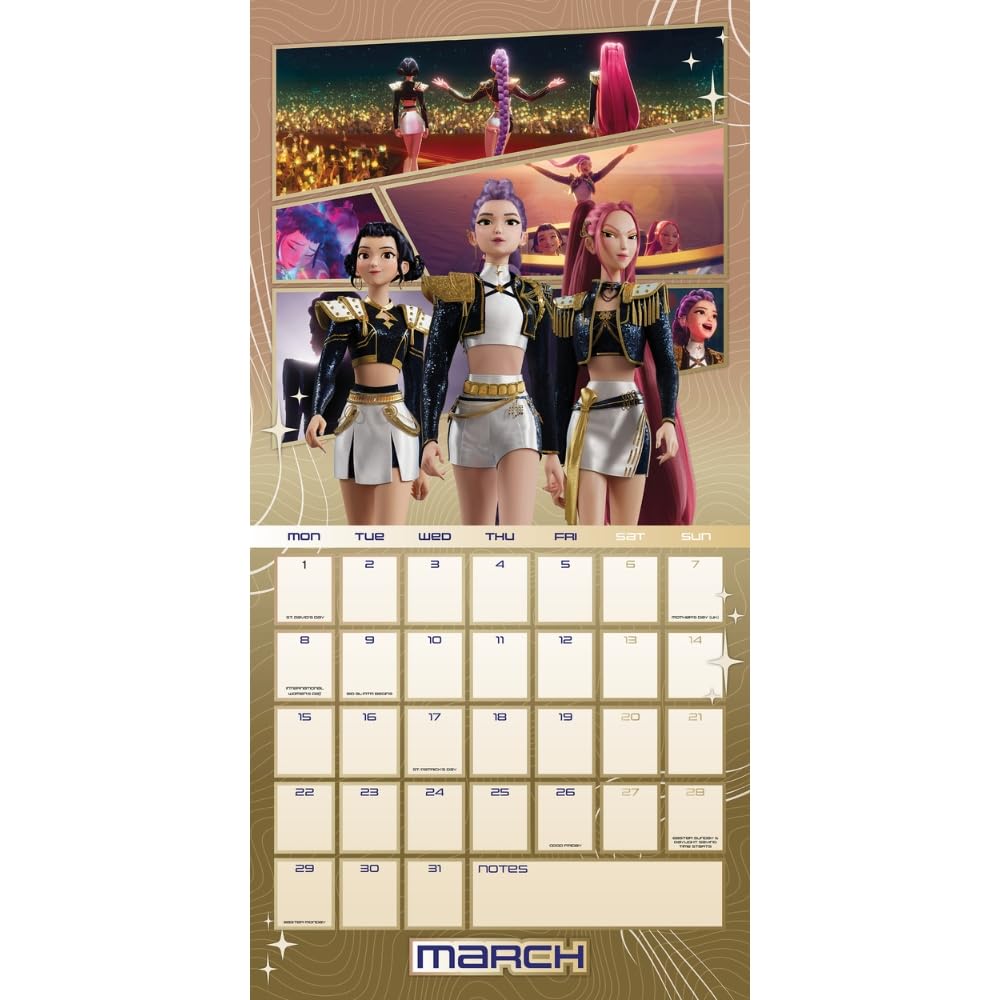 K-POP Demon Hunters Square Calendar 2027