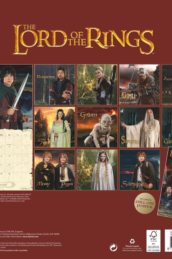 The Lord Of The Rings Square Calendar 2027