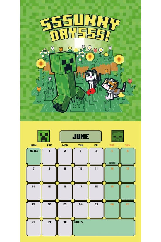 Minecraft Square Calendar 2027
