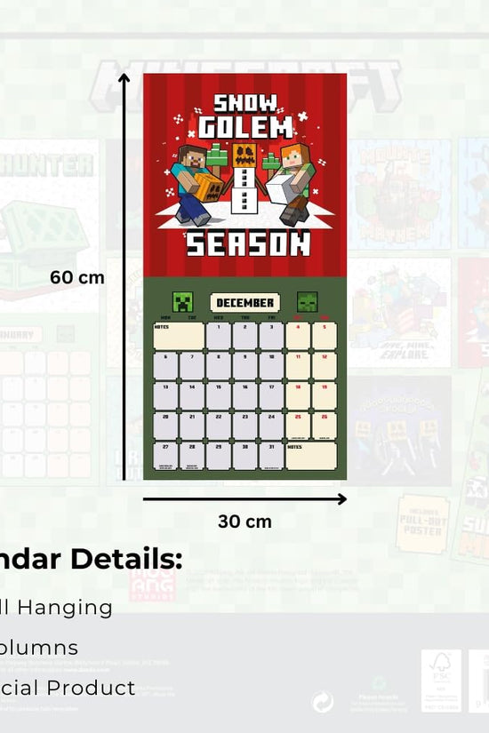 Minecraft Square Calendar 2027