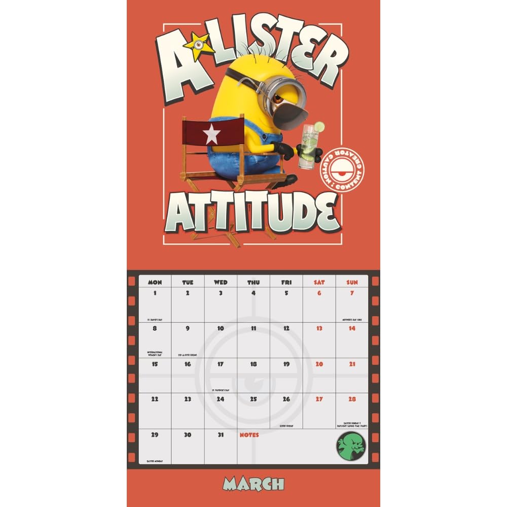 Minions Square Calendar 2027