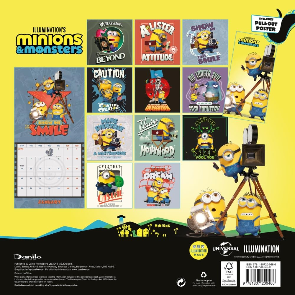 Minions Square Calendar 2027