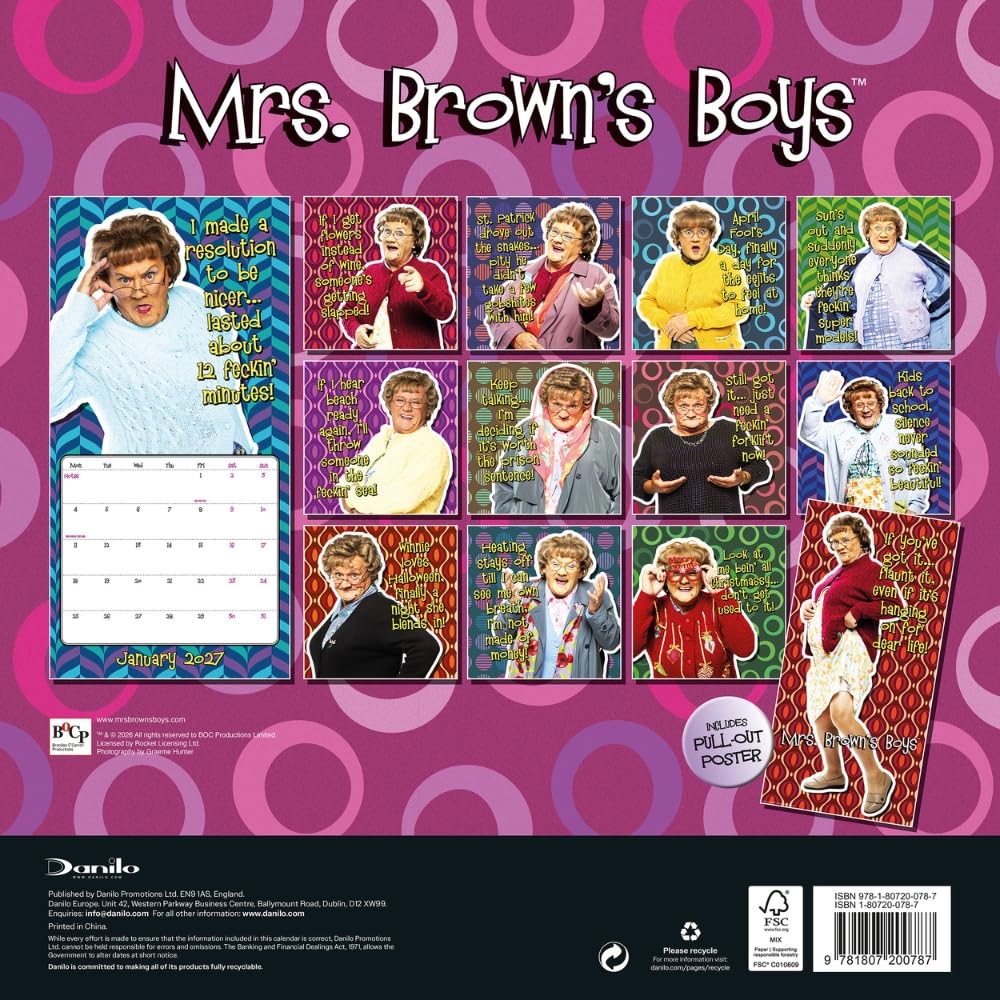 Mrs Browns Boys Square Calendar 2027