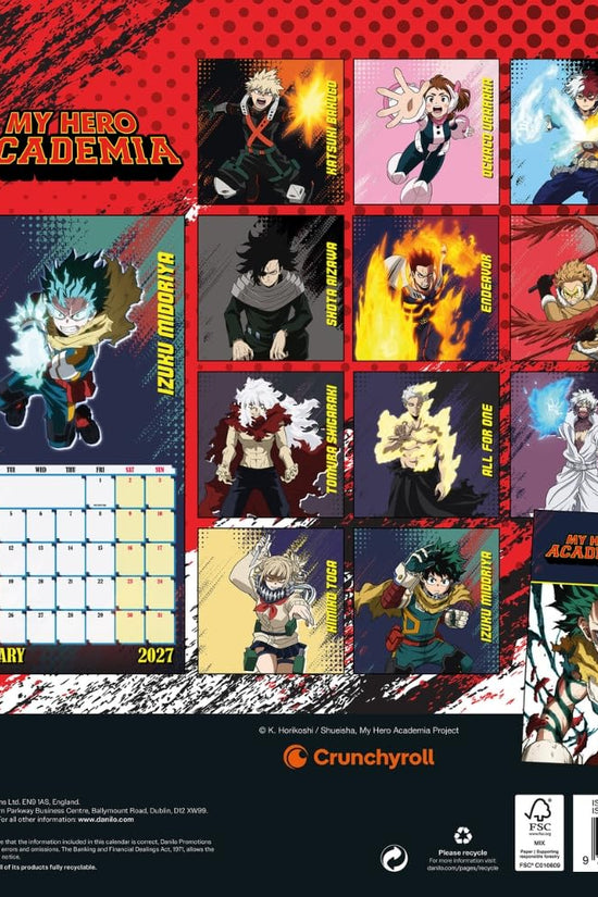My Hero Academia Square Calendar 2027