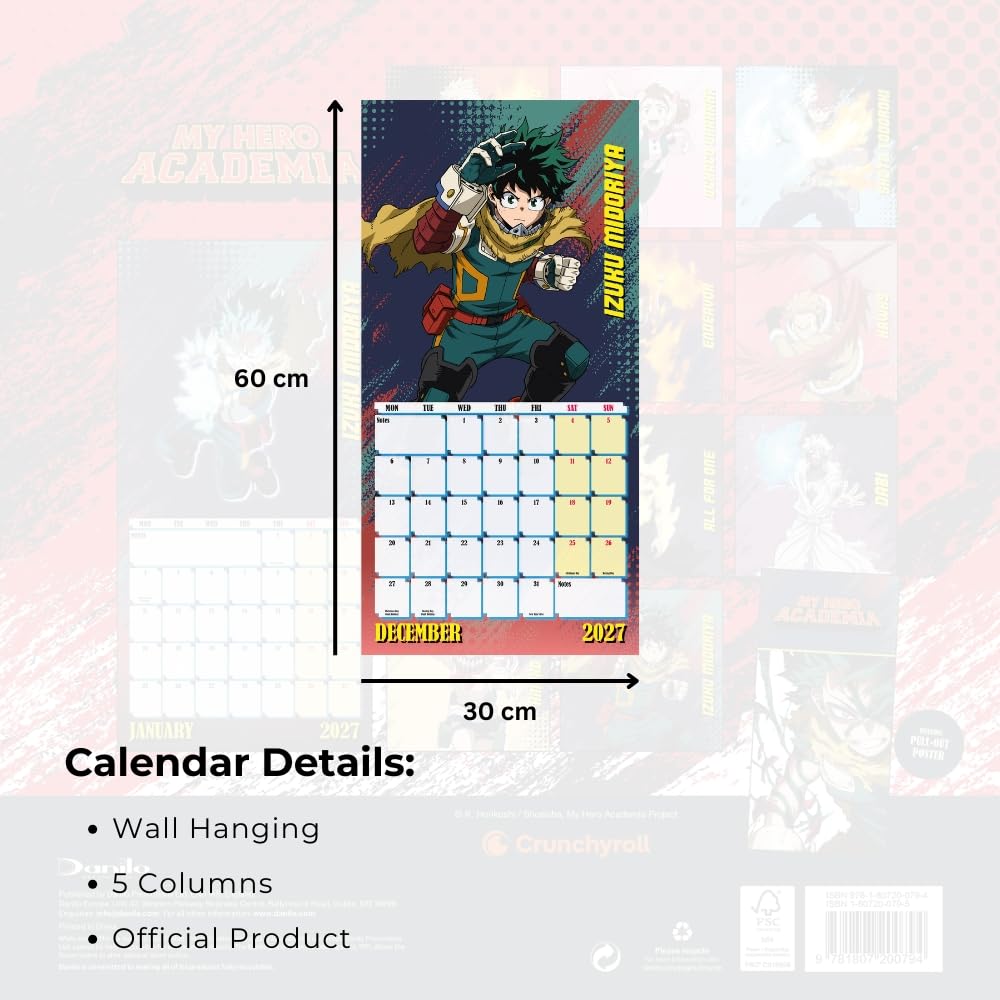 My Hero Academia Square Calendar 2027
