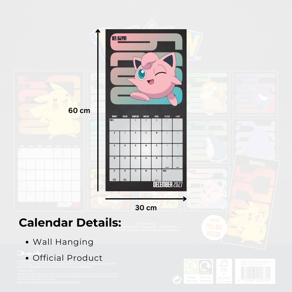 Pokemon Square Calendar 2027
