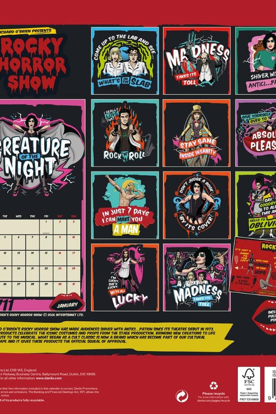 Rocky Horror Show Square Calendar 2027