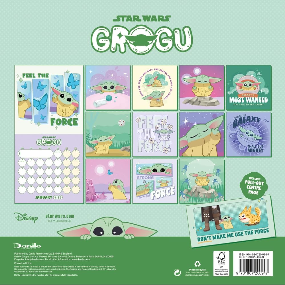 Star Wars: The Mandalorian Grogu Square Calendar 2027