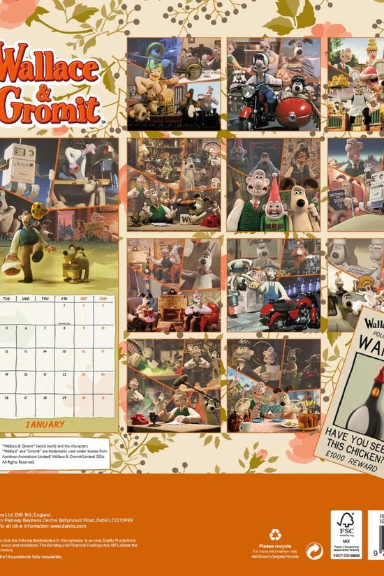 Wallace And Gromit Square Calendar 2027