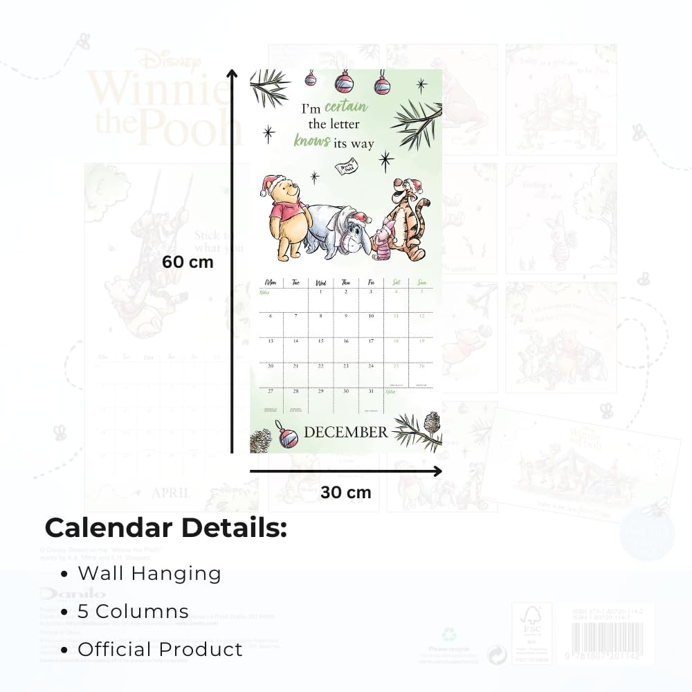 Winnie The Pooh Square Calendar 2027