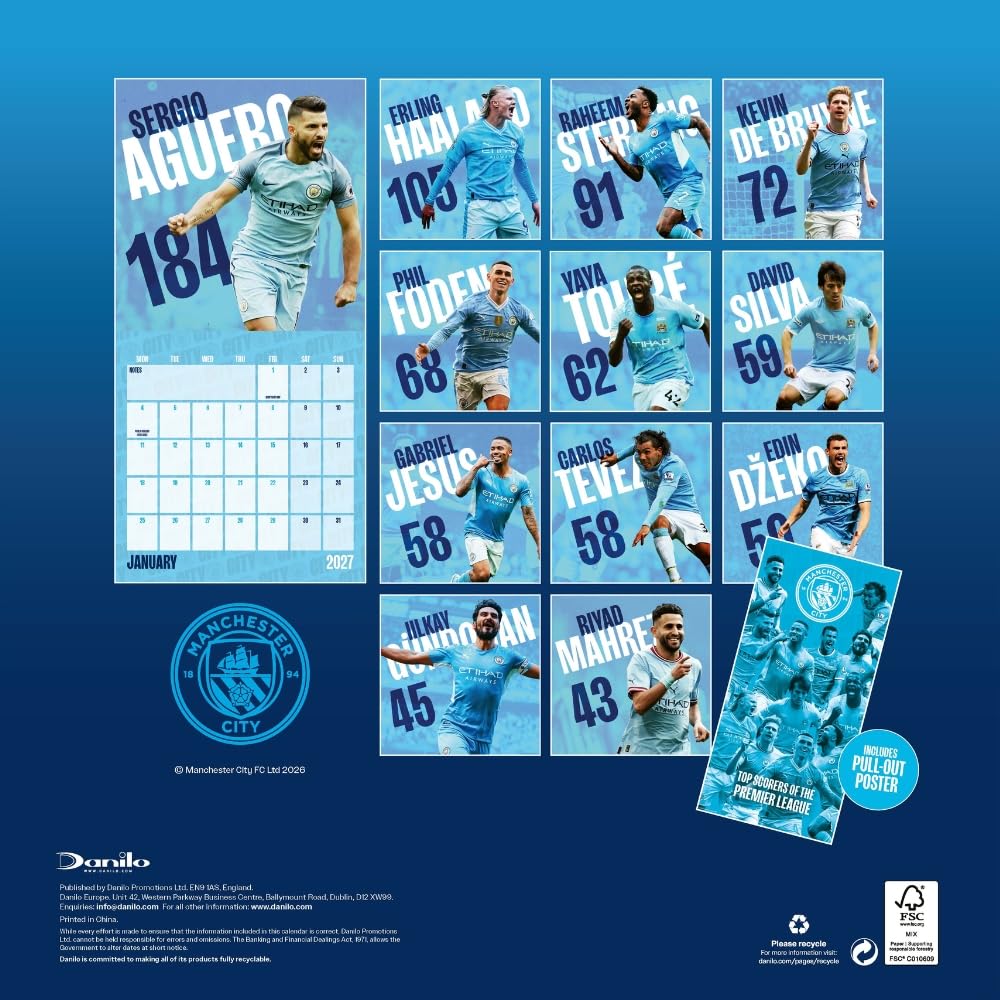 Manchester City FC Calendar & Diary Musical Gift Box 2027