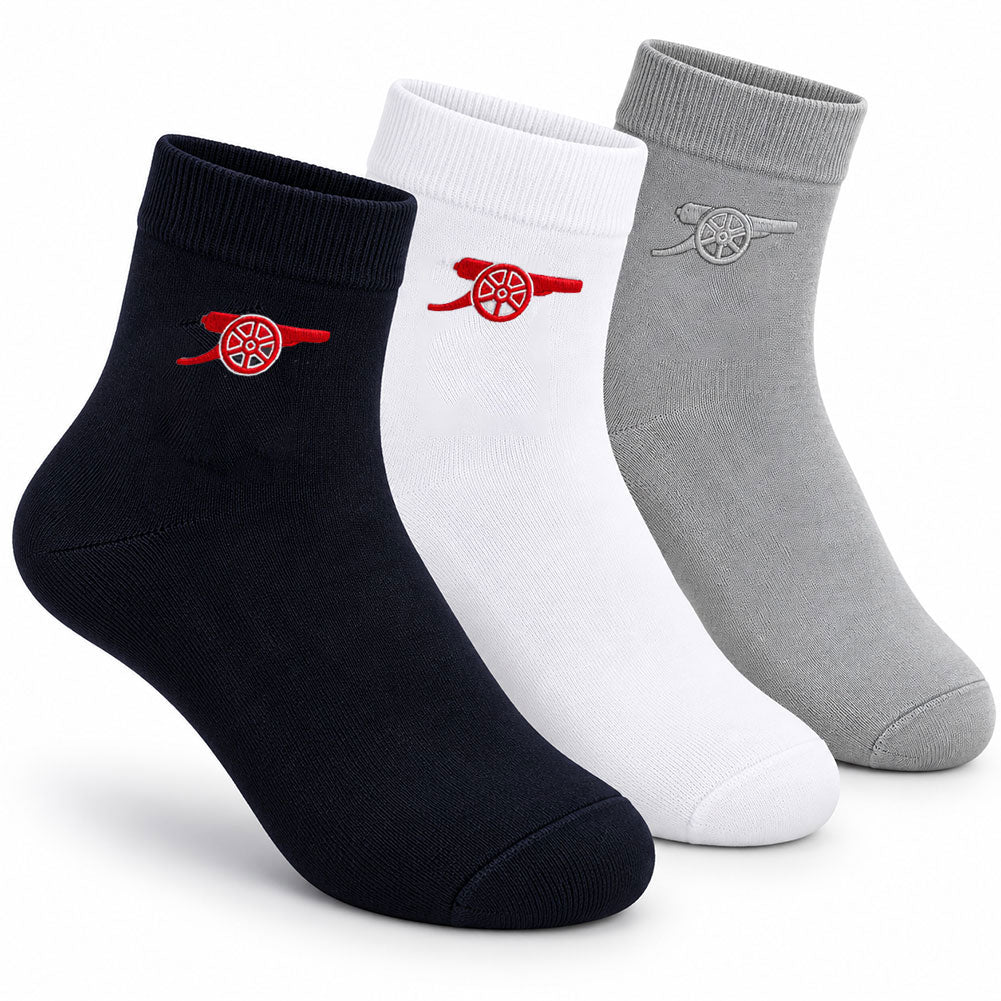 Arsenal FC 3pk Adults Ankle Socks Size 5-7
