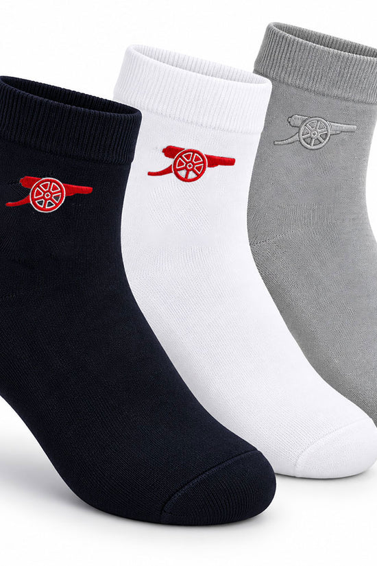 Arsenal FC 3pk Adults Ankle Socks Size 6-11