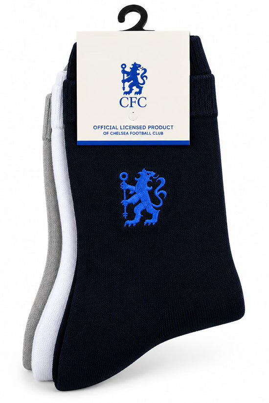Chelsea FC 3pk Adults Ankle Socks Size 5-7