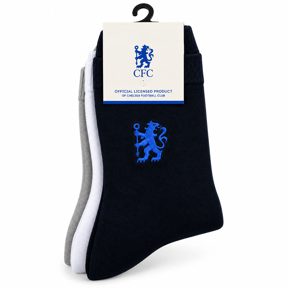 Chelsea FC 3pk Adults Ankle Socks Size 6-11