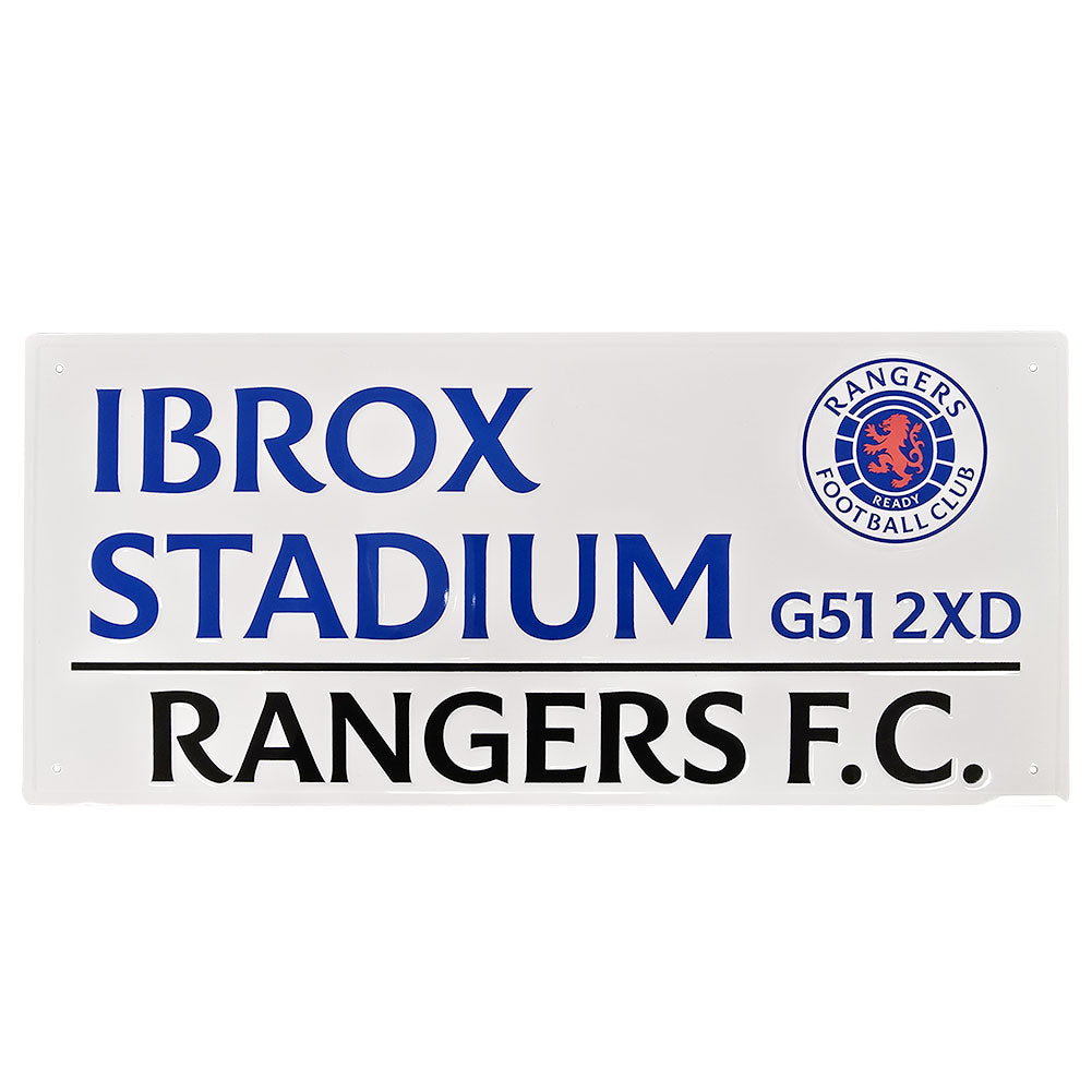 Rangers FC White Street Sign